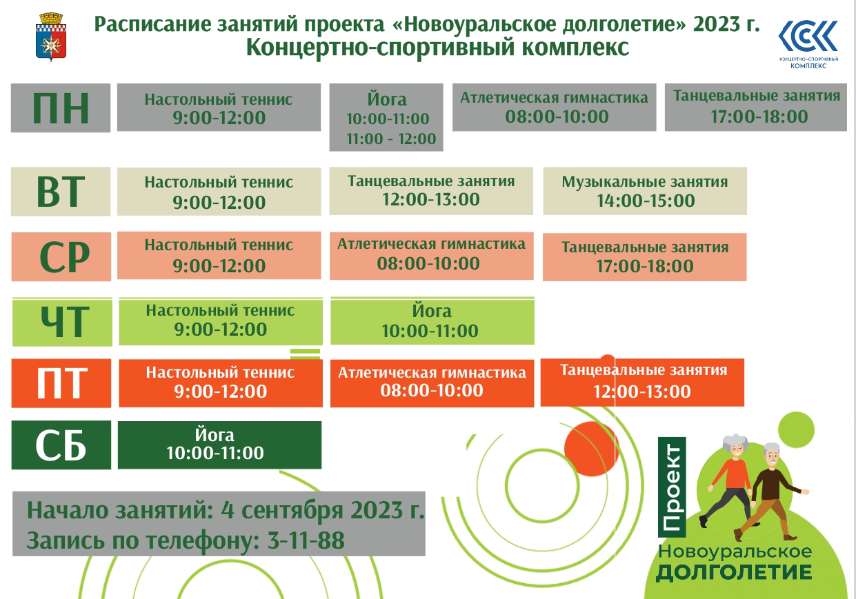 расписание новоуральское долголетие сентябрь декабрь 2023